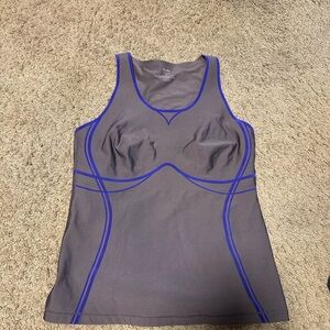 Fanka Body Sculpt Tank Medium Purple Compression Athletic Top L Pilates, Yoga